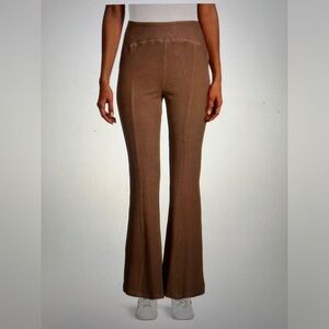 NWT Area Stars Ribbed Flare Pull On Pants sze S High Rise Stretch Comfortable